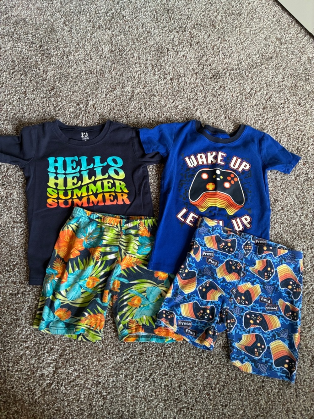 Boys 2-Pack Short Sleeve Pajama Set — Navy & Royal Blue